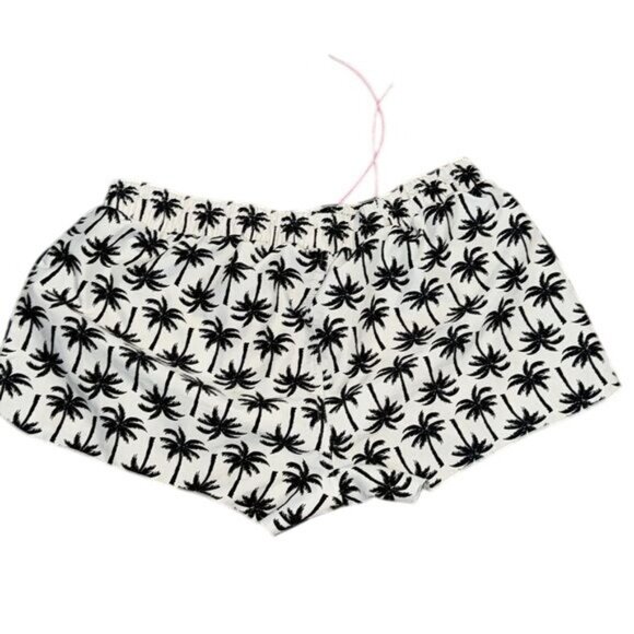 Old Navy Womens Palm Tree Print Swim Shorts L Polyester Black & White - Picture 4 of 7